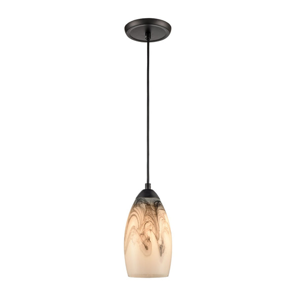 Atlas Corey 5" Wide 1-Light Pendant - Matte Black with Opal Glass, Contemporary Style for Modern Spaces CL12160-WH