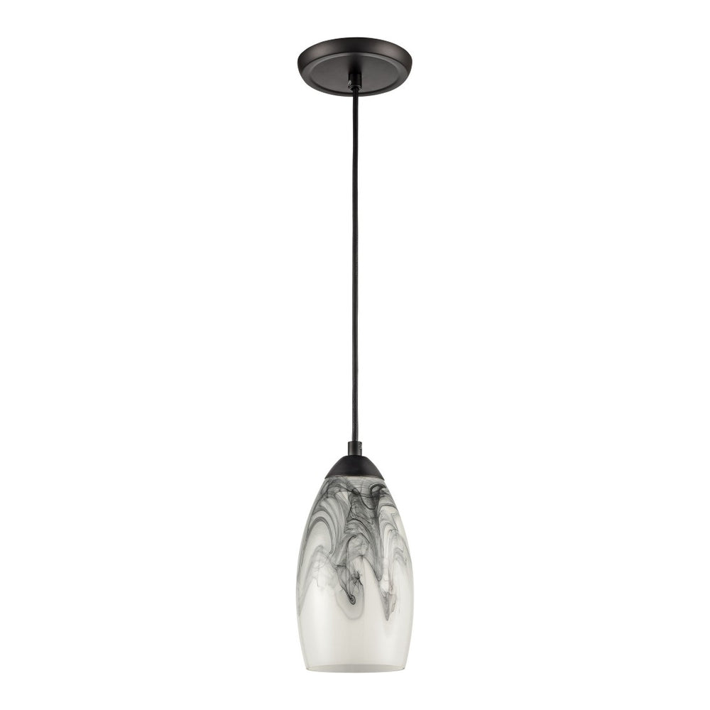 Atlas Corey 5" Wide 1-Light Pendant - Matte Black with Opal Glass, Contemporary Style for Modern Spaces CL12160-WH