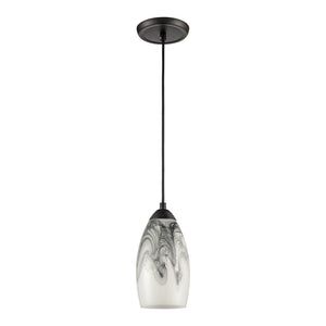 Atlas Corey 5" Wide 1-Light Pendant - Matte Black with Opal Glass, Contemporary Style for Modern Spaces CL12160-WH