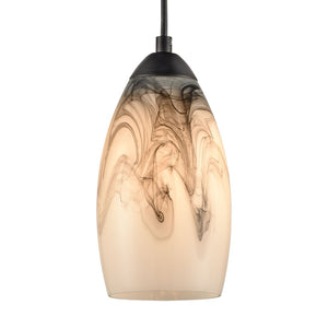 Atlas Corey 5" Wide 1-Light Pendant - Matte Black with Opal Glass, Contemporary Style for Modern Spaces CL12160-WH