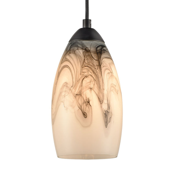 Atlas Corey 5" Wide 1-Light Pendant - Matte Black with Opal Glass, Contemporary Style for Modern Spaces CL12160-WH