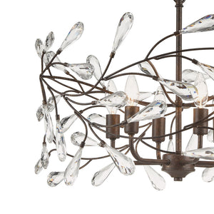 Atlas Crislett 6-Light Chandelier with Crystal Accents - Elegant Indoor Lighting for Dining & Living Spaces Sunglow Bronze 23'' CL12164-BZ