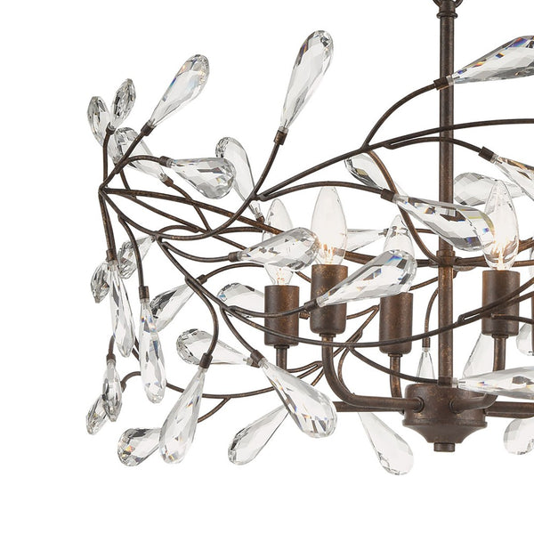 Atlas Crislett 6-Light Chandelier with Crystal Accents - Elegant Indoor Lighting for Dining & Living Spaces Sunglow Bronze 23'' CL12164-BZ
