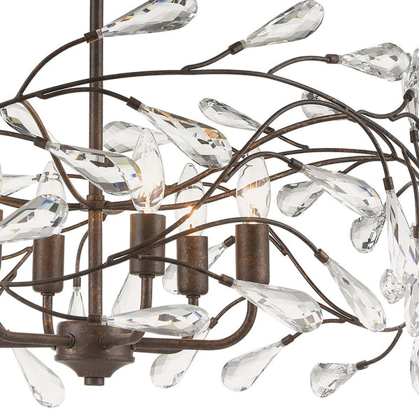 Atlas Crislett 6-Light Chandelier with Crystal Accents - Elegant Indoor Lighting for Dining & Living Spaces Sunglow Bronze 23'' CL12164-BZ