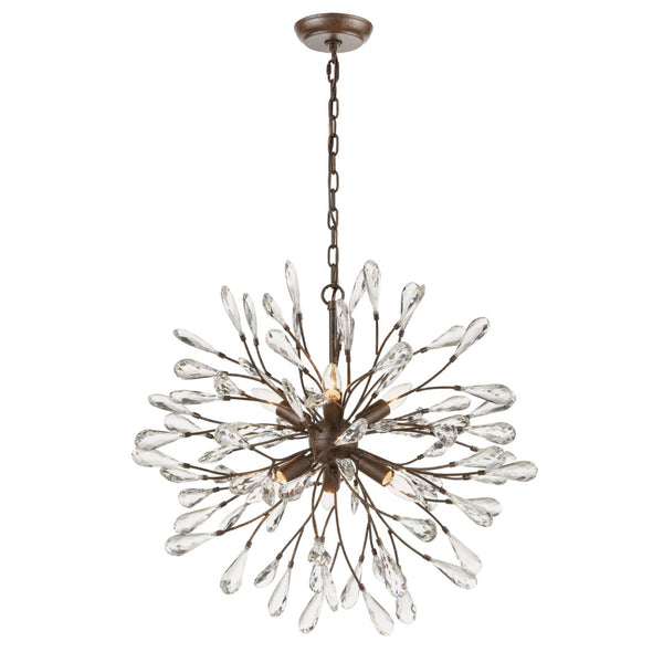 Atlas Crislett 25" Wide 6-Light Chandelier - Nature-Inspired Elegance in Sunglow Bronze for Your Home CL12165-BZ