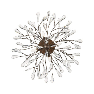 Atlas Crislett Semi Flush Mount Light - Elegant Metal Branch Design with Crystal Accents for Stunning Glow Sunglow Bronze 28'' CL12166-BZ