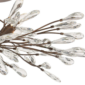 Atlas Crislett Semi Flush Mount Light - Elegant Metal Branch Design with Crystal Accents for Stunning Glow Sunglow Bronze 28'' CL12166-BZ