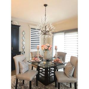 Atlas Crislett 6-Light Chandelier - Nature-Inspired Design with Crystal Accents for Elegant Illumination Sunglow Bronze 31'' CL12167-BZ