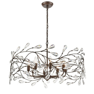 Atlas Crislett 6-Light Chandelier with Crystal Accents - Elegant Indoor Lighting for Dining & Living Spaces Sunglow Bronze 31'' CL12168-BZ