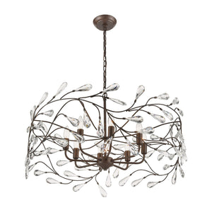 Atlas Crislett 6-Light Chandelier with Crystal Accents - Elegant Indoor Lighting for Dining & Living Spaces Sunglow Bronze 31'' CL12168-BZ