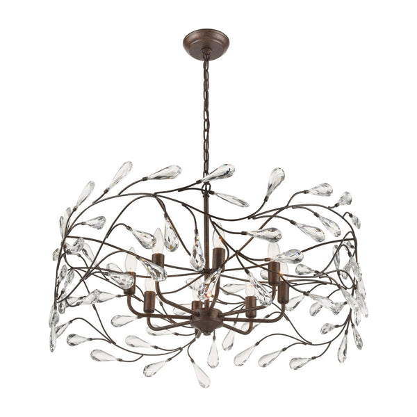Atlas Crislett 6-Light Chandelier with Crystal Accents - Elegant Indoor Lighting for Dining & Living Spaces Sunglow Bronze 31'' CL12168-BZ