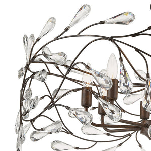 Atlas Crislett 6-Light Chandelier with Crystal Accents - Elegant Indoor Lighting for Dining & Living Spaces Sunglow Bronze 31'' CL12168-BZ