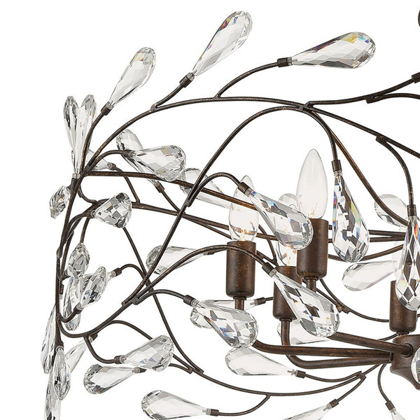 Atlas Crislett 6-Light Chandelier with Crystal Accents - Elegant Indoor Lighting for Dining & Living Spaces Sunglow Bronze 31'' CL12168-BZ