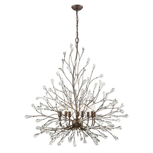 Atlas Crislett 6-Light Chandelier - Nature-Inspired Design with Crystal Accents for Elegant Illumination Sunglow Bronze 40'' CL12170-BZ