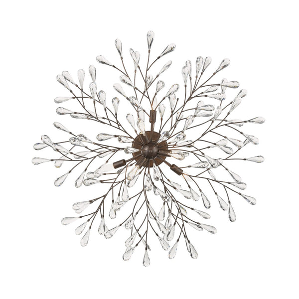 Atlas Crislett Semi Flush Mount Light - Elegant Metal Branch Design with Crystal Accents for Stunning Glow Sunglow Bronze 41'' CL12171-BZ
