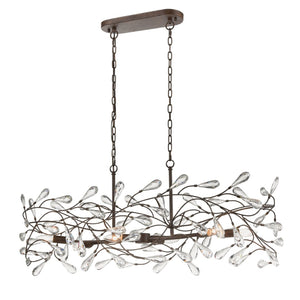 Atlas Crislett 43'' Wide 6-Light Linear Chandelier - Sunglow Bronze, Elegant Crystal Accent for Dining Spaces CL12172-BZ