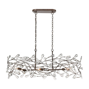 Atlas Crislett 43'' Wide 6-Light Linear Chandelier - Sunglow Bronze, Elegant Crystal Accent for Dining Spaces CL12172-BZ