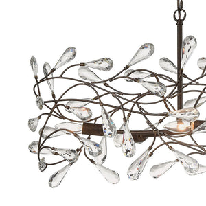 Atlas Crislett 43'' Wide 6-Light Linear Chandelier - Sunglow Bronze, Elegant Crystal Accent for Dining Spaces CL12172-BZ