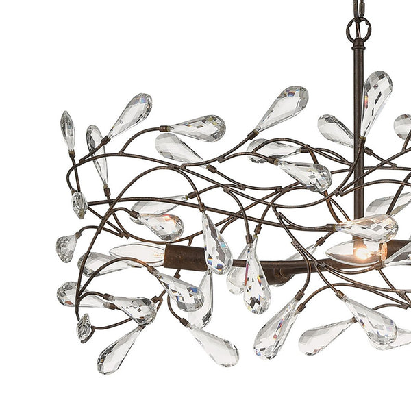 Atlas Crislett 43'' Wide 6-Light Linear Chandelier - Sunglow Bronze, Elegant Crystal Accent for Dining Spaces CL12172-BZ