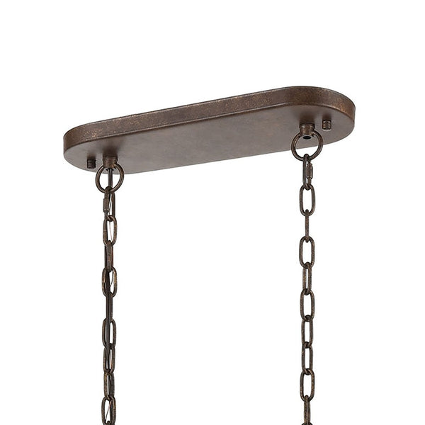 Atlas Crislett 43'' Wide 6-Light Linear Chandelier - Sunglow Bronze, Elegant Crystal Accent for Dining Spaces CL12172-BZ