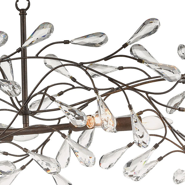 Atlas Crislett 43'' Wide 6-Light Linear Chandelier - Sunglow Bronze, Elegant Crystal Accent for Dining Spaces CL12172-BZ