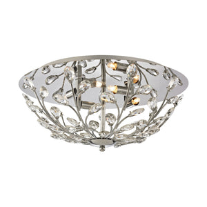 Atlas Crystique 3-Light Flush Mount - Nature-Inspired Crystal Design for Elegant Indoor Ambiance Polished Chrome 17'' CL12184-CH