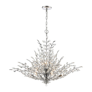 Atlas Crystique 6-Light Chandelier - Nature-Inspired Crystal Design for Sparkling Elegance in Any Room Polished Chrome 38'' CL12185-CH