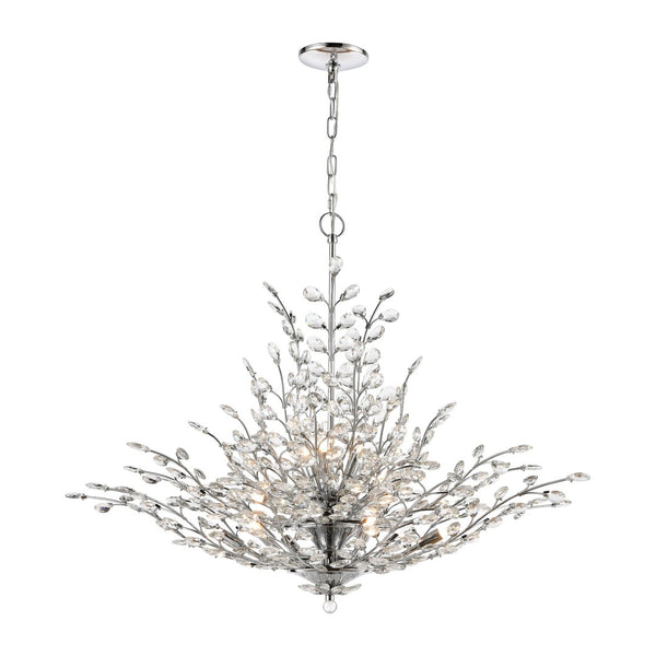 Atlas Crystique 6-Light Chandelier - Nature-Inspired Crystal Design for Sparkling Elegance in Any Room Polished Chrome 38'' CL12185-CH