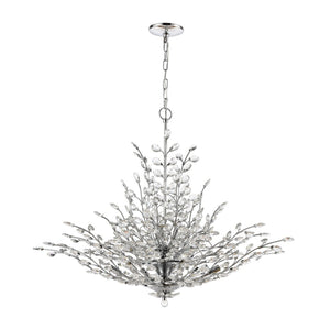 Atlas Crystique 6-Light Chandelier - Nature-Inspired Crystal Design for Sparkling Elegance in Any Room Polished Chrome 38'' CL12185-CH