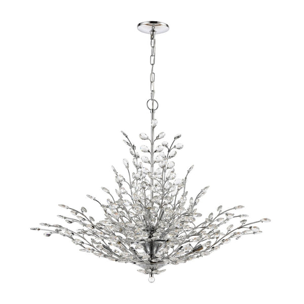 Atlas Crystique 6-Light Chandelier - Nature-Inspired Crystal Design for Sparkling Elegance in Any Room Polished Chrome 38'' CL12185-CH