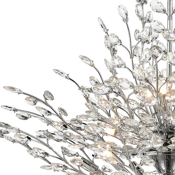 Atlas Crystique 6-Light Chandelier - Nature-Inspired Crystal Design for Sparkling Elegance in Any Room Polished Chrome 38'' CL12185-CH