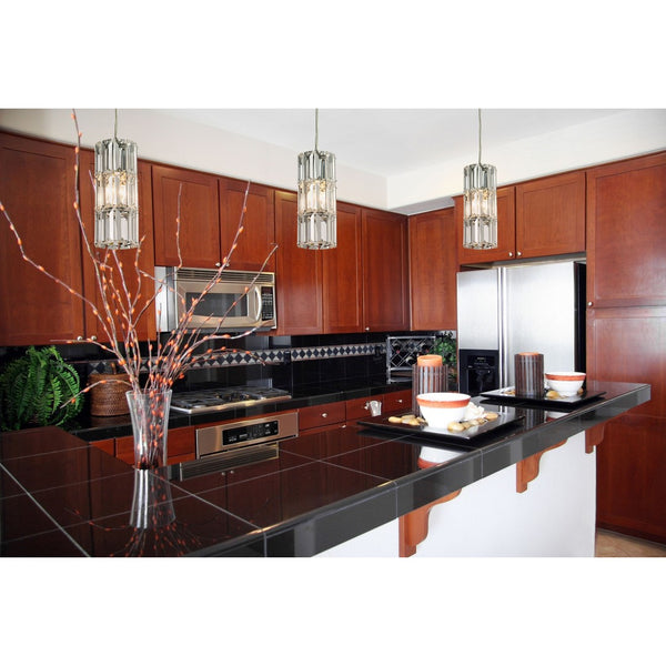 Atlas Cynthia Mini Pendant Light Fixture with K9 Crystal for Stunning Illumination in Small Spaces Polished Chrome 3'' CL12189-CH