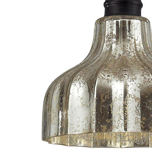 Atlas Danica Vintage-Inspired 1-Light Pendant with Scalloped Glass Shade for Elegant Indoor Spaces Oiled Bronze 8'' CL12190-BZ