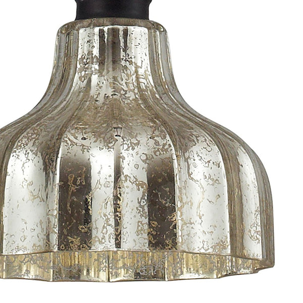 Atlas Danica Vintage-Inspired 1-Light Pendant with Scalloped Glass Shade for Elegant Indoor Spaces Oiled Bronze 8'' CL12190-BZ