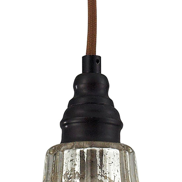 Atlas Danica Vintage-Inspired 1-Light Pendant with Scalloped Glass Shade for Elegant Indoor Spaces Oiled Bronze 8'' CL12190-BZ