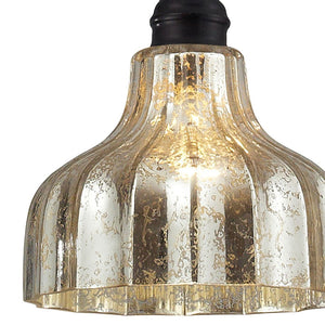 Atlas Danica Vintage-Inspired 1-Light Pendant with Scalloped Glass Shade for Elegant Indoor Spaces Oiled Bronze 8'' CL12190-BZ