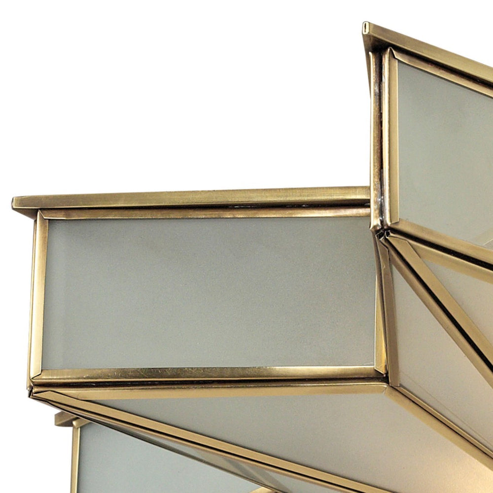 Atlas Decostar 21" Wide Art Deco 3-Light Flush Mount - Brushed Brass Fixture for Stylish Indoor Lighting CL12197-BS