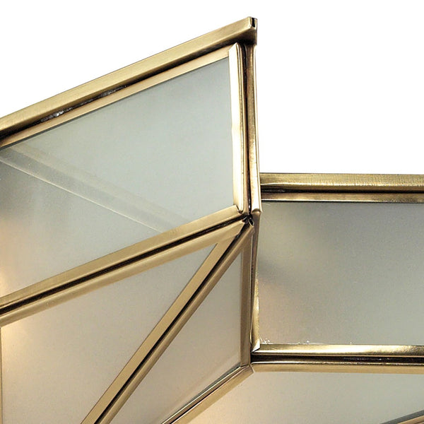 Atlas Decostar 21" Wide Art Deco 3-Light Flush Mount - Brushed Brass Fixture for Stylish Indoor Lighting CL12197-BS