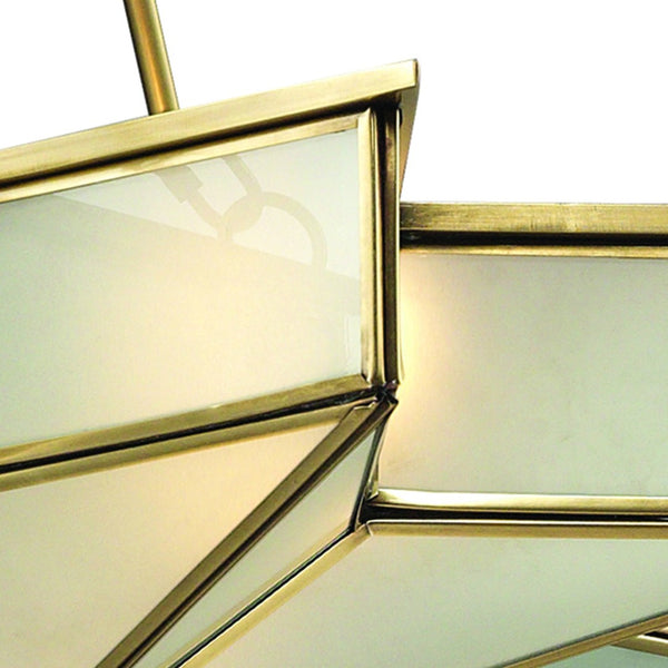 Atlas Decostar Art Deco 4-Light Chandelier - Sculptural Starburst Design for Elegant Home Illumination Brushed Brass 25'' CL12198-BS