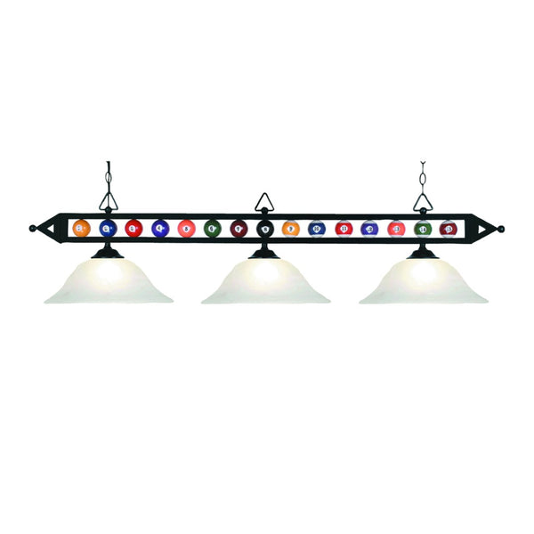 Atlas Designer Classics 58'' Wide 3-Light Linear Chandelier in Matte Black - Perfect for Kitchen & Bar Spaces CL12203-BK2