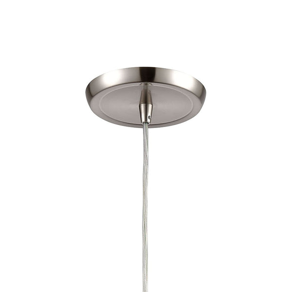 Atlas Diamond Pleat 5" Wide Pendant Light - Elegant Satin Nickel with Light-Blue Glass Shade Design CL12204-BL