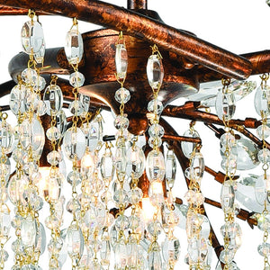 Atlas Elia 6-Light Chandelier - Organic-Inspired Design with Cascading Crystals for Elegant Illumination Spanish Bronze 32'' CL12210-BZ