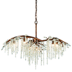 Atlas Elia 6-Light Chandelier - Organic-Inspired Design with Cascading Crystals for Elegant Illumination Spanish Bronze 32'' CL12210-BZ