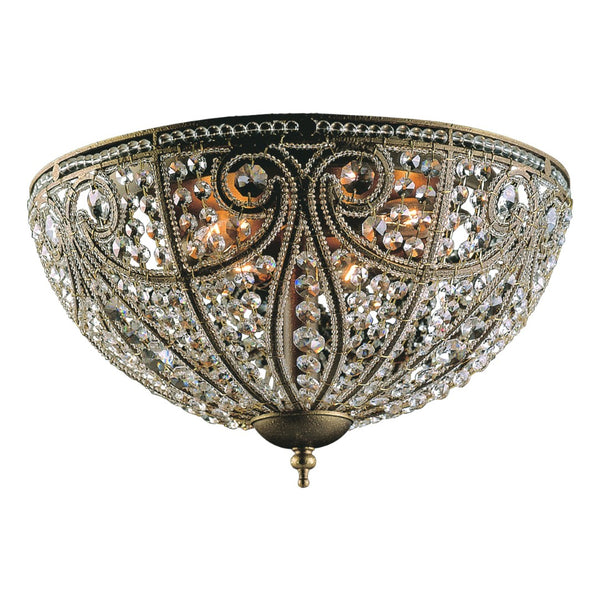 Atlas Elizabethan 3-Light Flush Mount – Elegant Indoor Lighting Fixture for Hallways and Living Spaces Dark Bronze 17'' CL12214-BZ