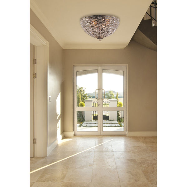 Atlas Elizabethan 3-Light Flush Mount – Elegant Indoor Lighting Fixture for Hallways and Living Spaces Dark Bronze 17'' CL12214-BZ