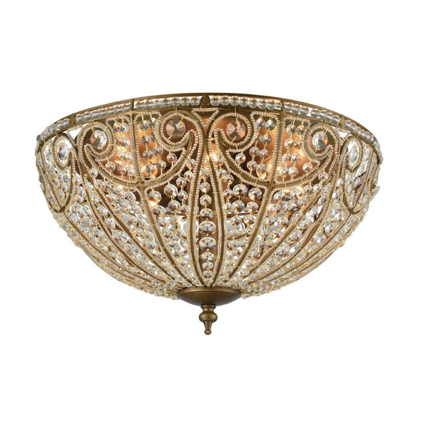 Atlas Elizabethan 3-Light Flush Mount – Elegant Indoor Lighting Fixture for Hallways and Living Spaces Dark Bronze 22'' CL12216-BZ