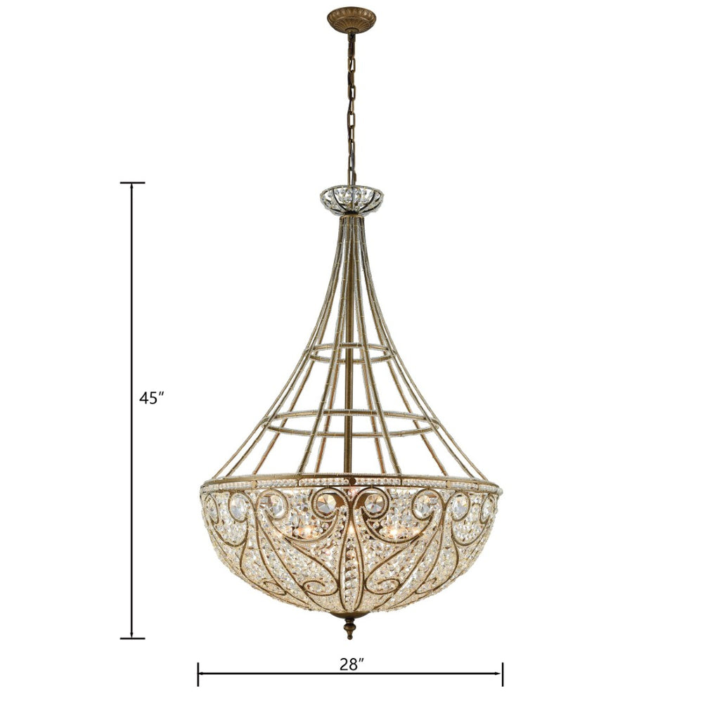 Atlas Elizabethan 8-Light Chandelier - Timeless Elegance for Foyers, Dining Rooms, and Living Spaces Dark Bronze 28'' CL12218-BZ