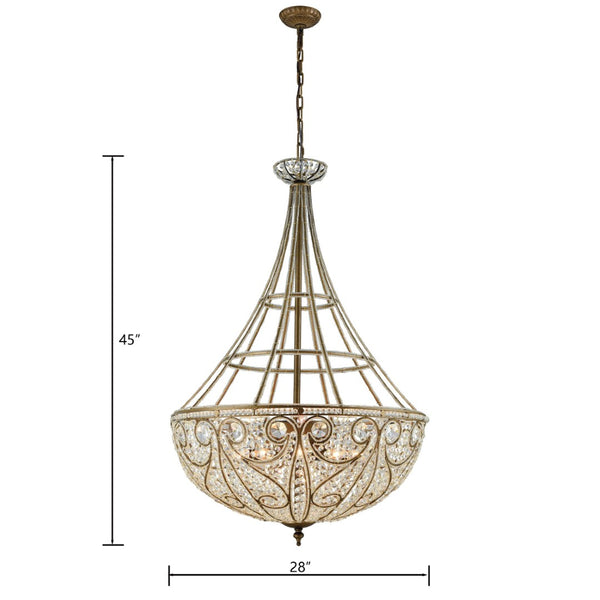 Atlas Elizabethan 8-Light Chandelier - Timeless Elegance for Foyers, Dining Rooms, and Living Spaces Dark Bronze 28'' CL12218-BZ