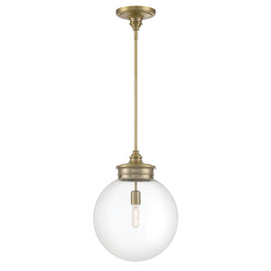 Atlas Emma Pendant Light - Minimalist Elegance with Glass Diffuser for Warm, Inviting Illumination Antique Brass 14'' CL12228-BS