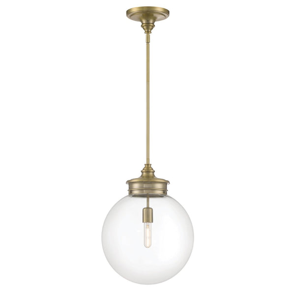 Atlas Emma Pendant Light - Minimalist Elegance with Glass Diffuser for Warm, Inviting Illumination Antique Brass 14'' CL12228-BS